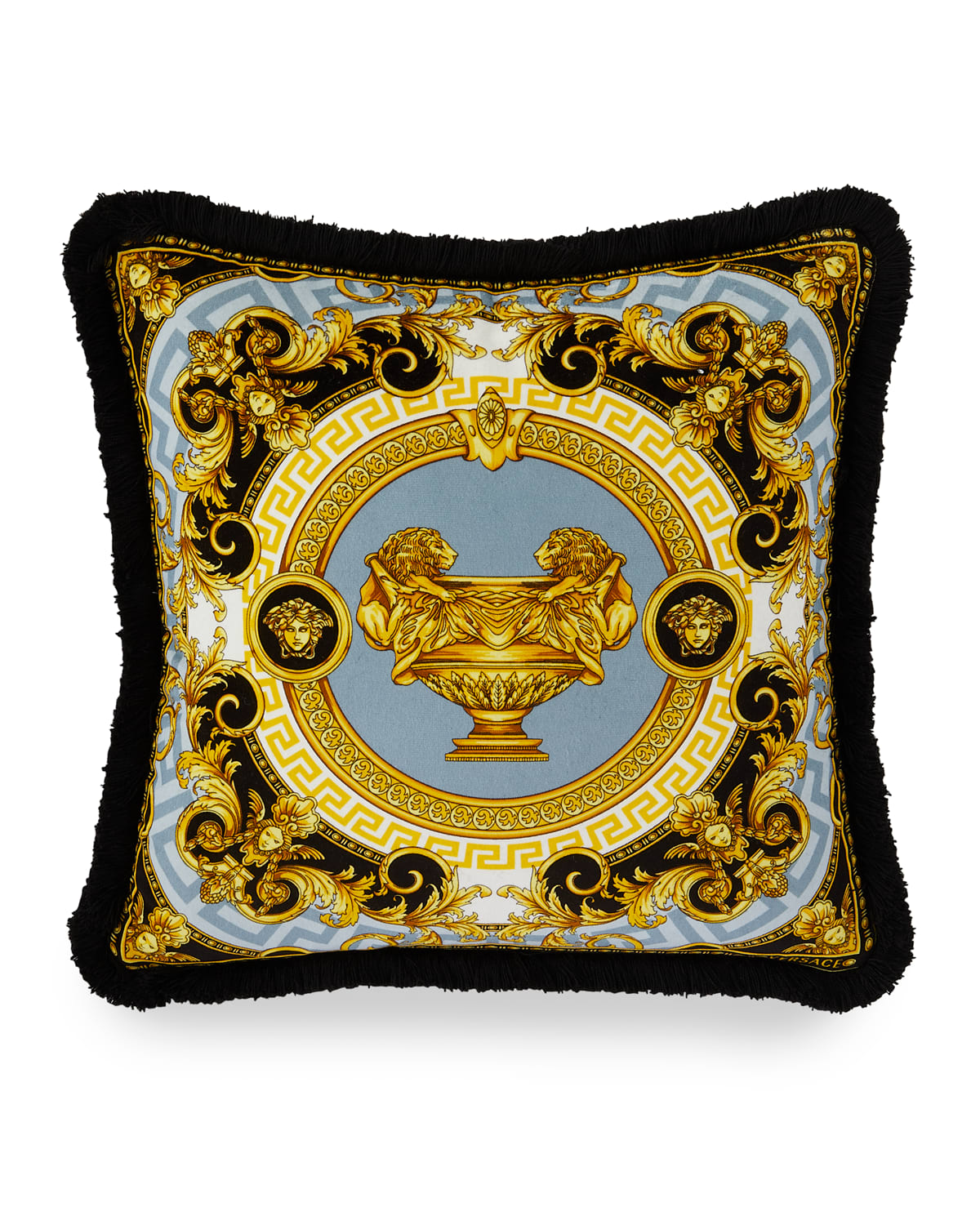 Shop Versace Barocco Pillow In Black Pattern