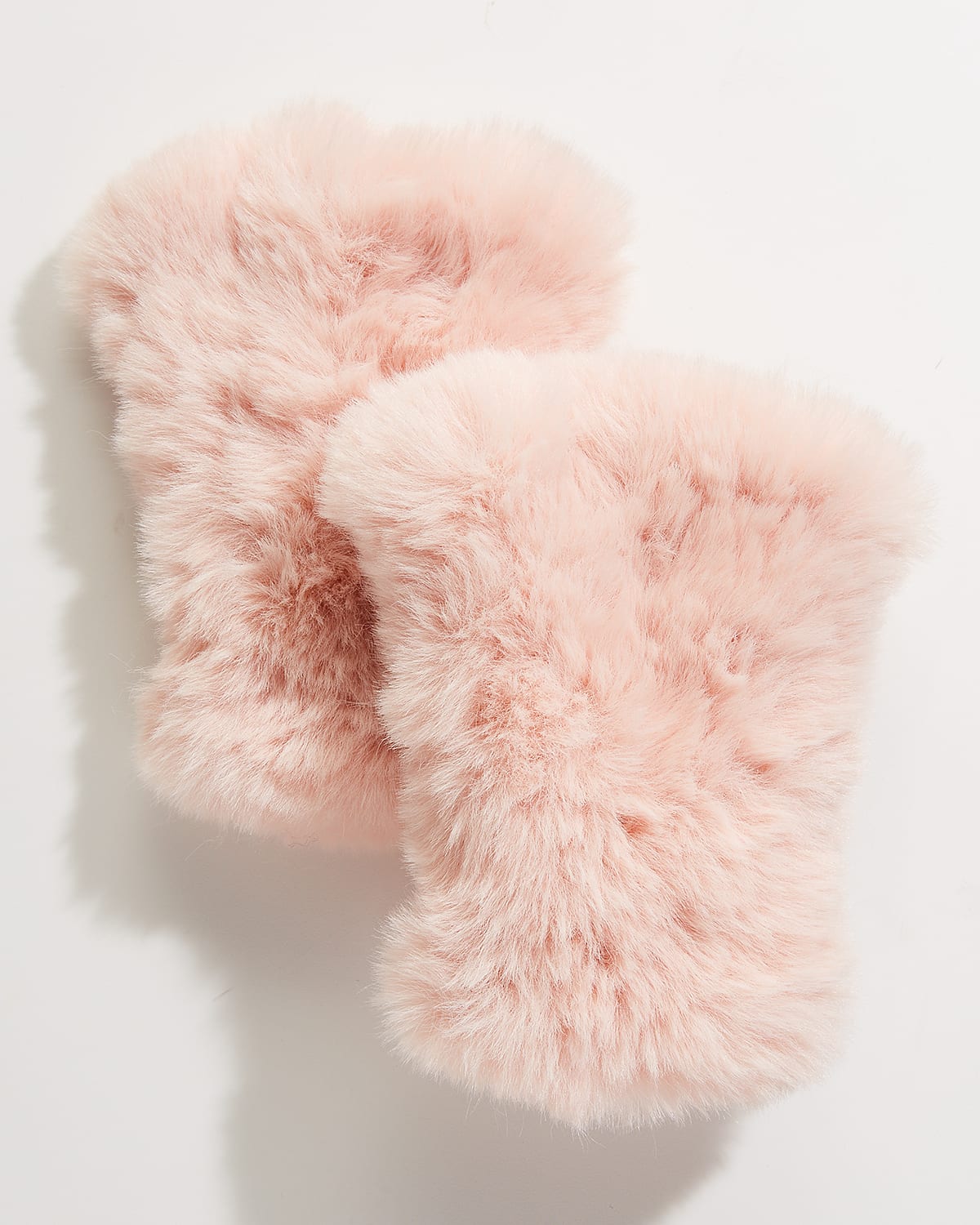 SURELL ACCESSORIES FAUX FUR KNITTED FINGERLESS MITTENS