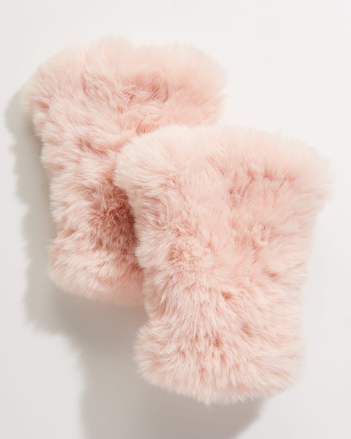 Faux Fur Knitted Fingerless Mittens