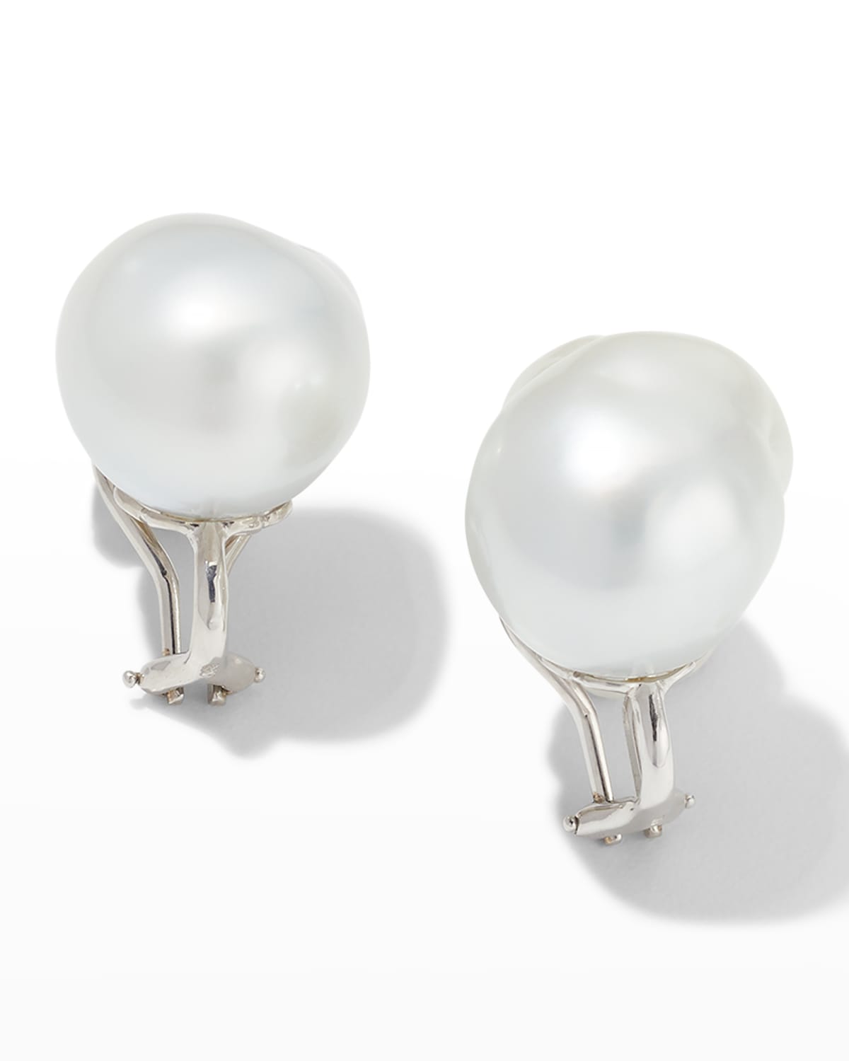 Assael White Gold South Sea Baroque Pearl Earrings, 18.5x15.9x15.3mm