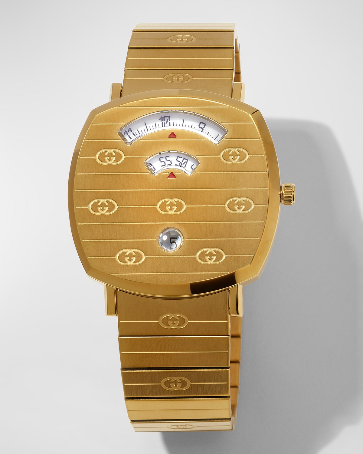 Men's Gucci Grip Square 3-Window Interlocking G Bracelet Watch