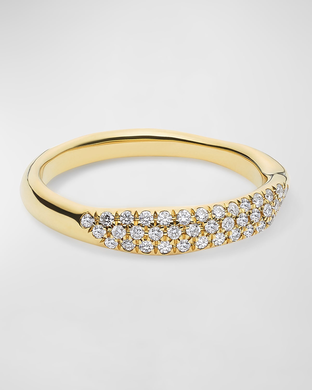 Squiggle Band Ring in 18K Gold with Diamonds