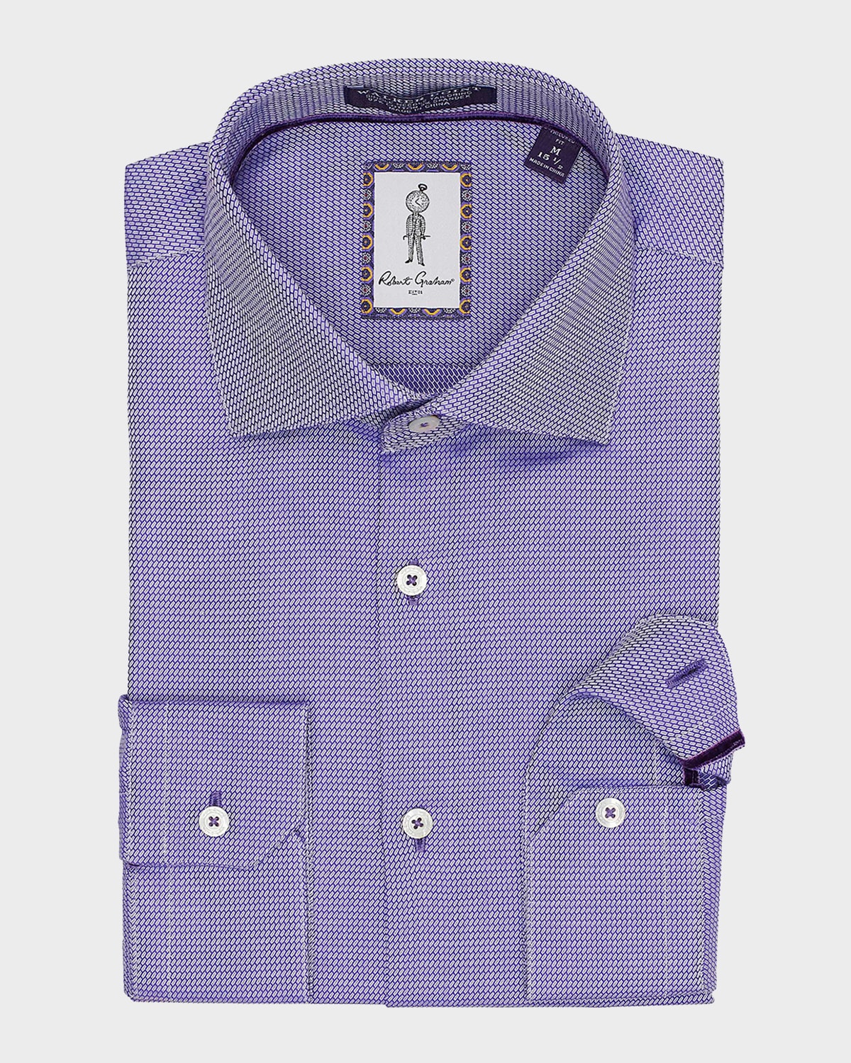 Robert Graham Roscoe Jacquard Regular Fit Dress Shirt In Purple