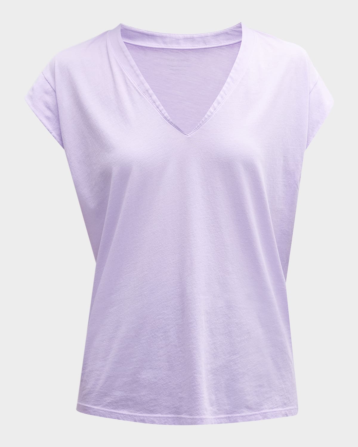 Frame Le Mid Rise V-neck Tee In Lilac