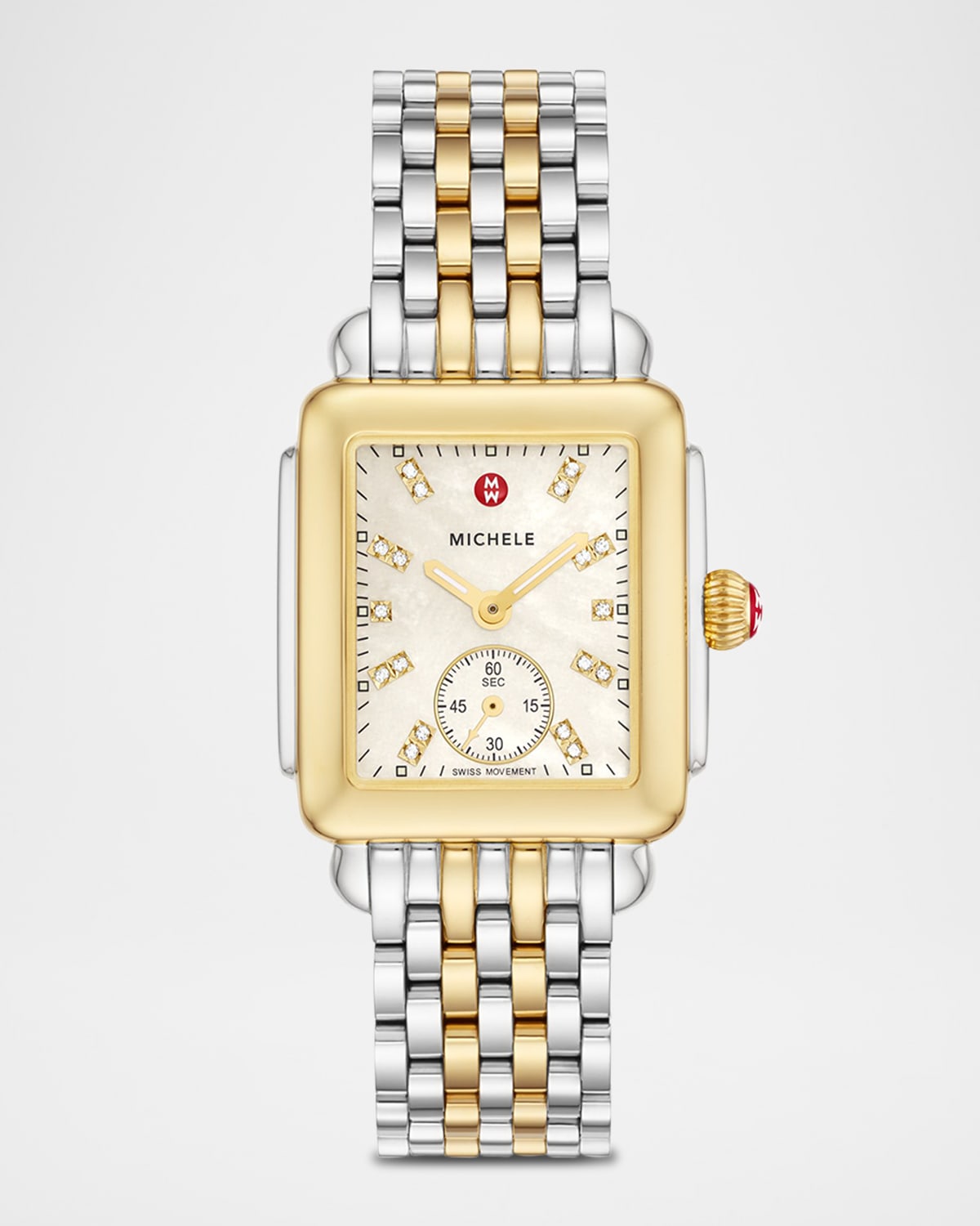 Michele Deco Mid Diamond Dial Watch Head & Bracelet, 29mm In Silver