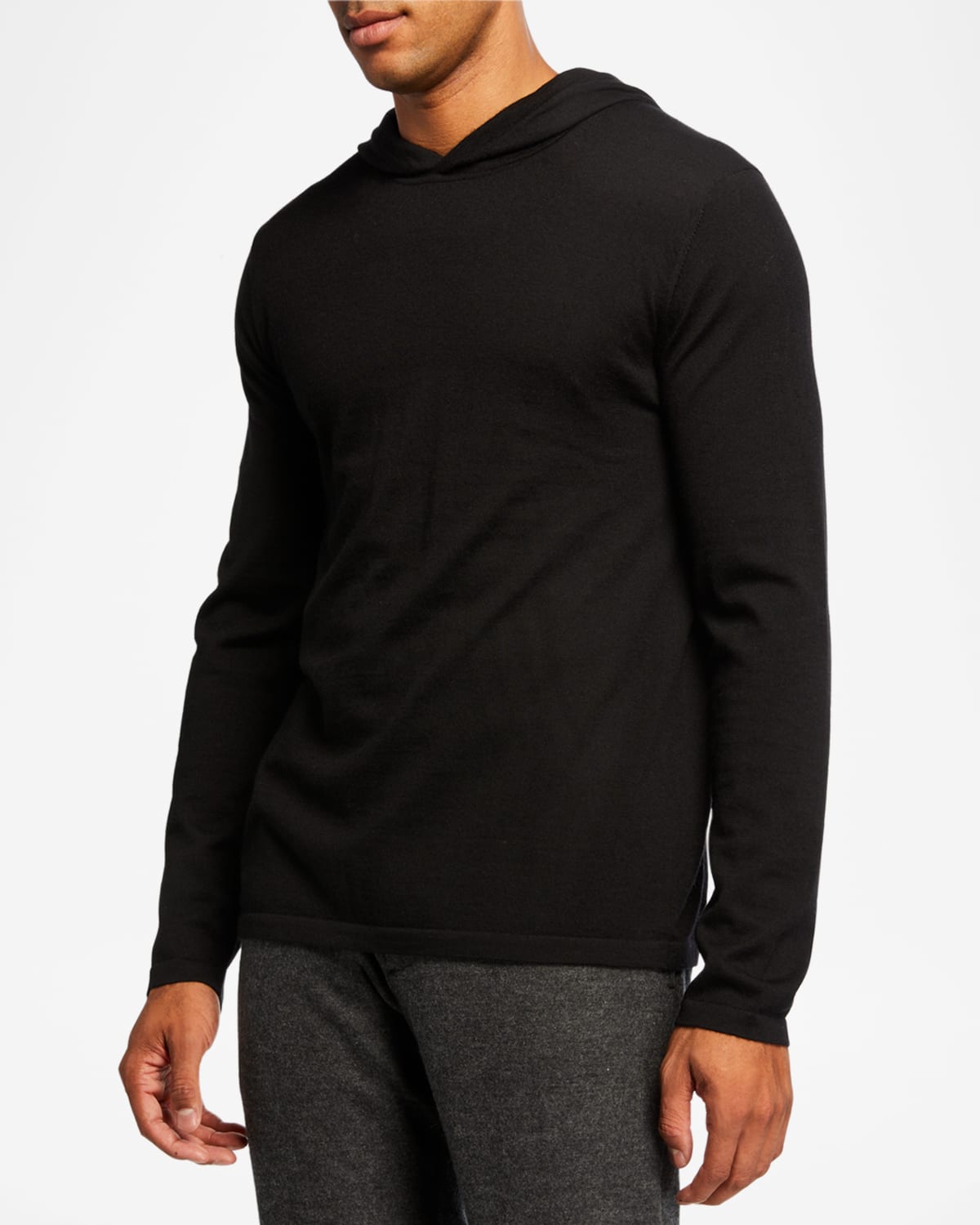 Vince Jersey Stitch Pullover Hoodie In Black