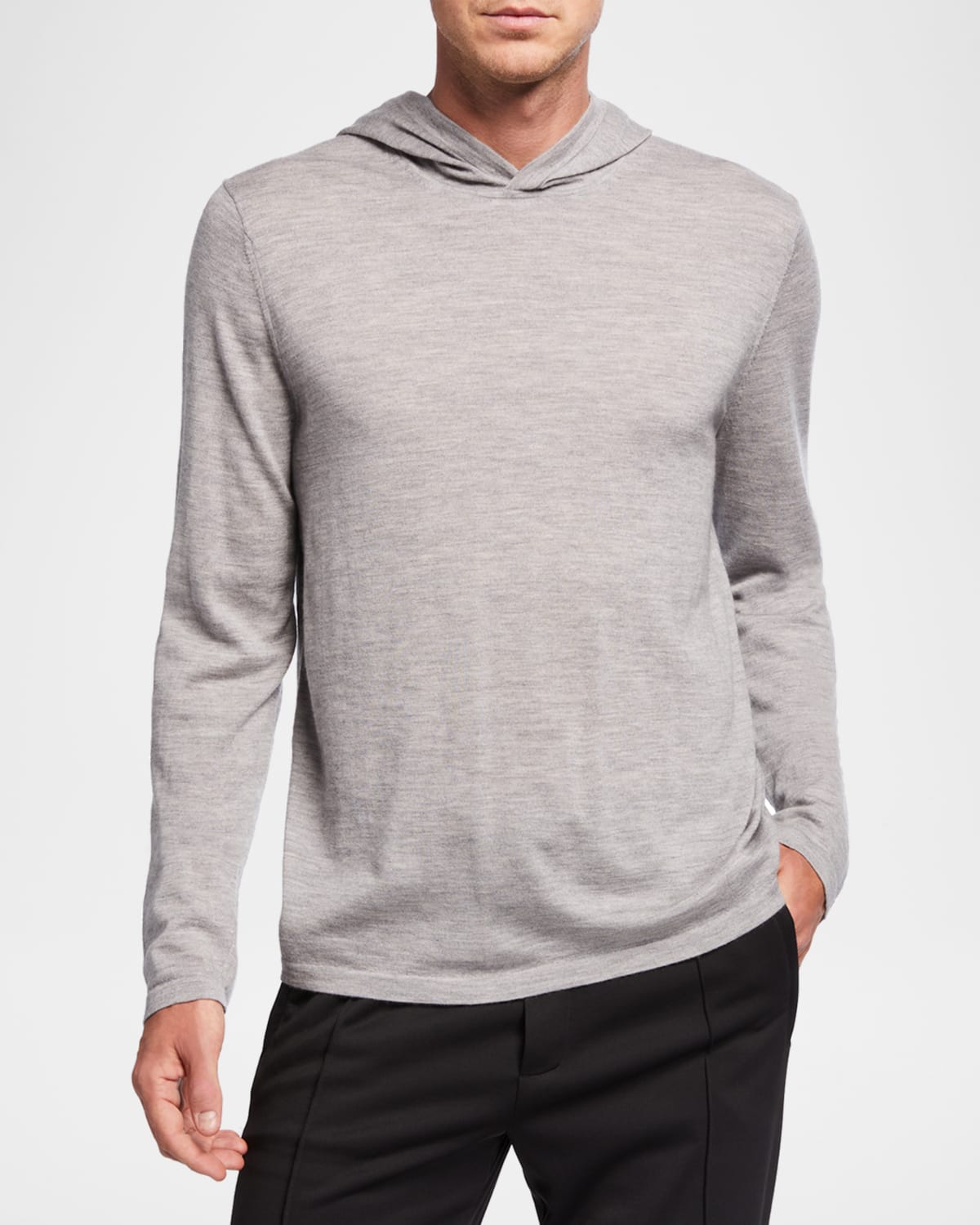 Vince Marled Stitch Cashmere Hoodie In H Grey