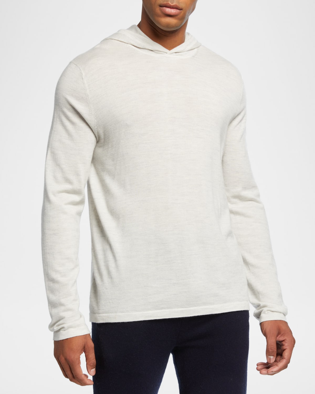 Vince Wool & Cashmere Pullover Hoodie In H White