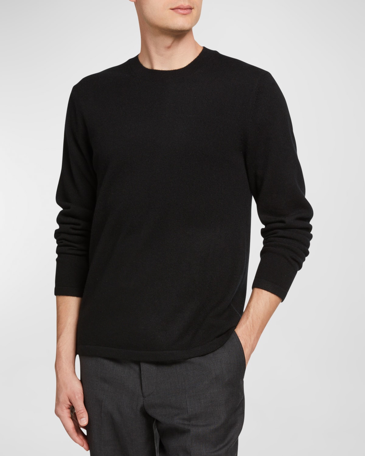 Shop Vince Men's Cashmere Crewneck Sweater In Black