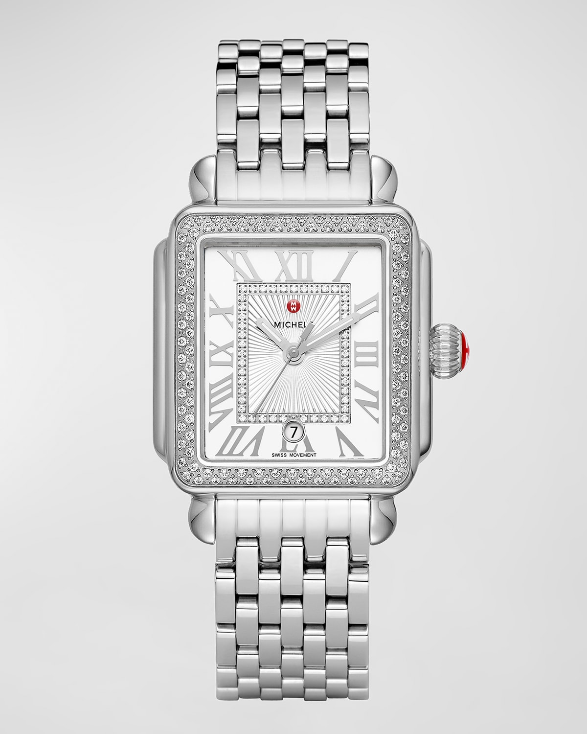 Deco Madison Diamond Watch, Silver/White