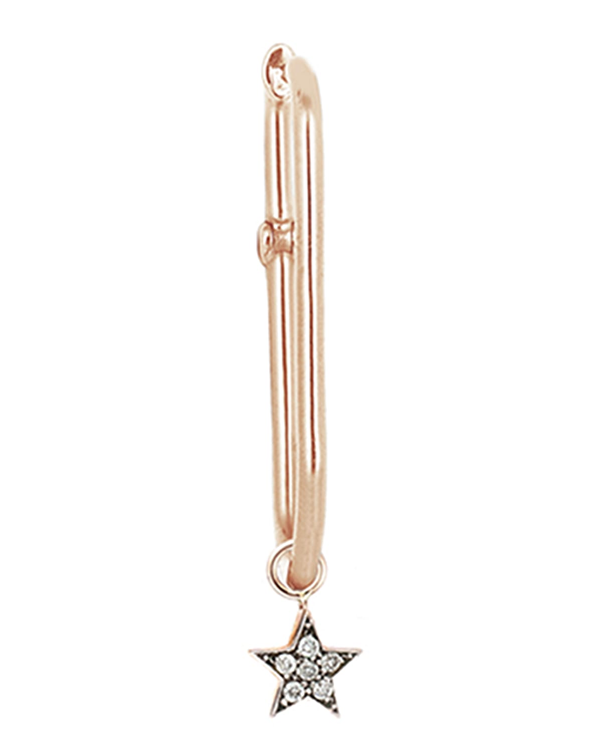 Kismet by Milka Rock'n Charm 14k Rose Gold Diamond Star Hook Earring, Single
