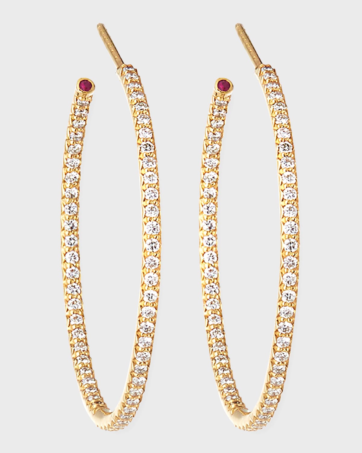 18k Extra-Large Diamond Hoop Earrings