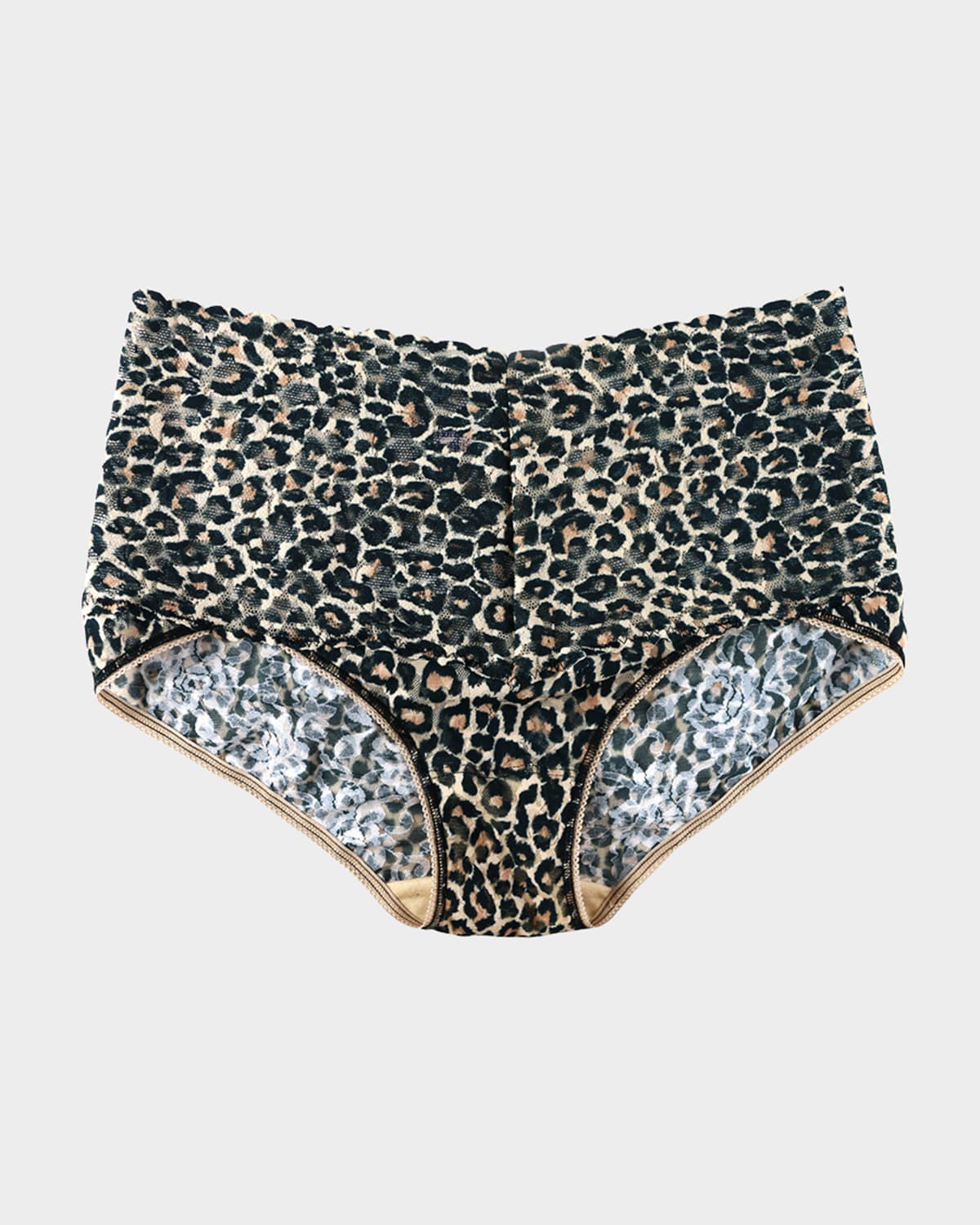 Retro Leopard-Print Lace Briefs