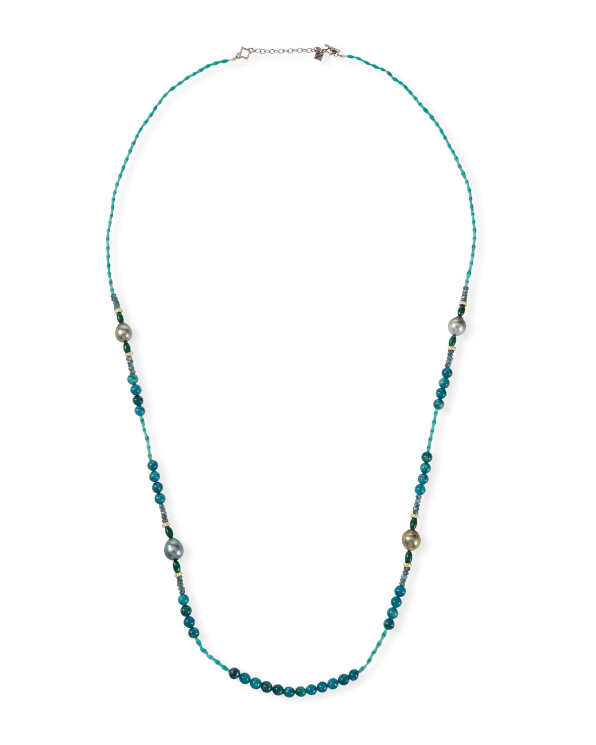 Armenta Old World Pearl Mixed-bead Long Necklace, 36"l In Blue