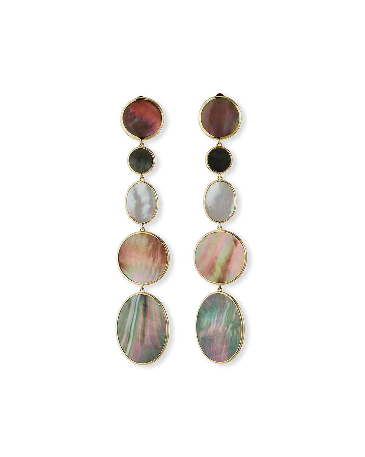 Ippolita Polished Rock Candy 18k 5-drop Clip Earrings In Mother Of Pearl