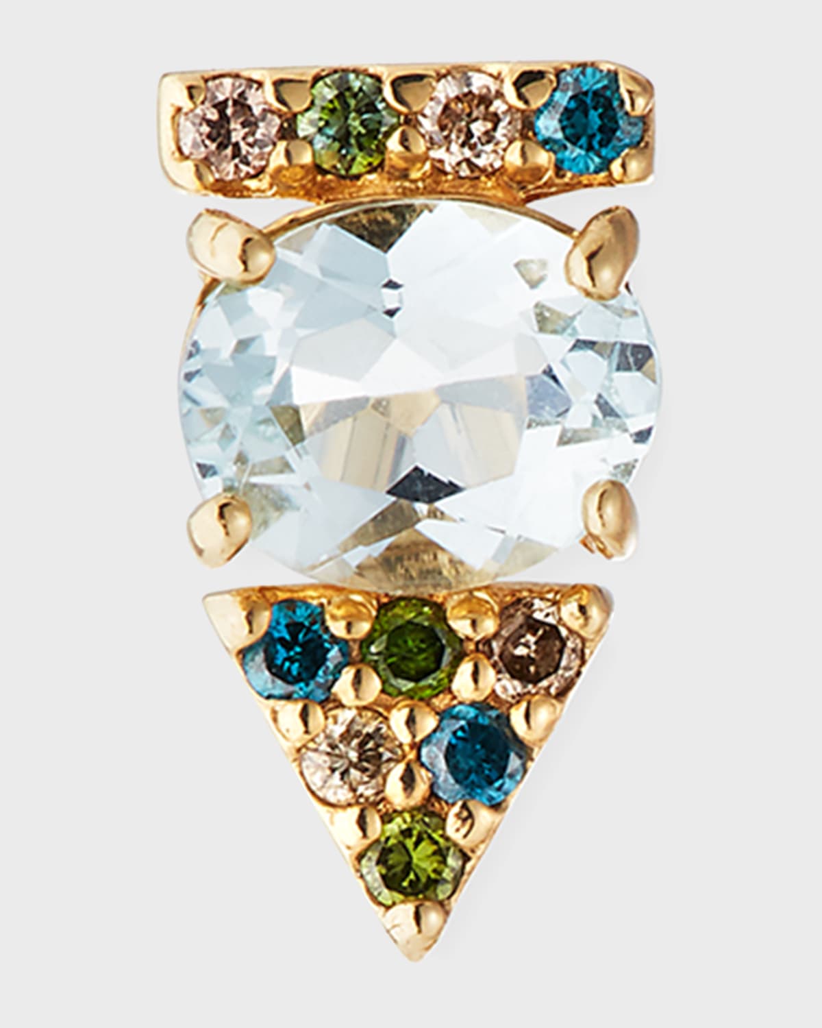 14K Gold Diamond Enamel Tarot Night-Sun Pendant