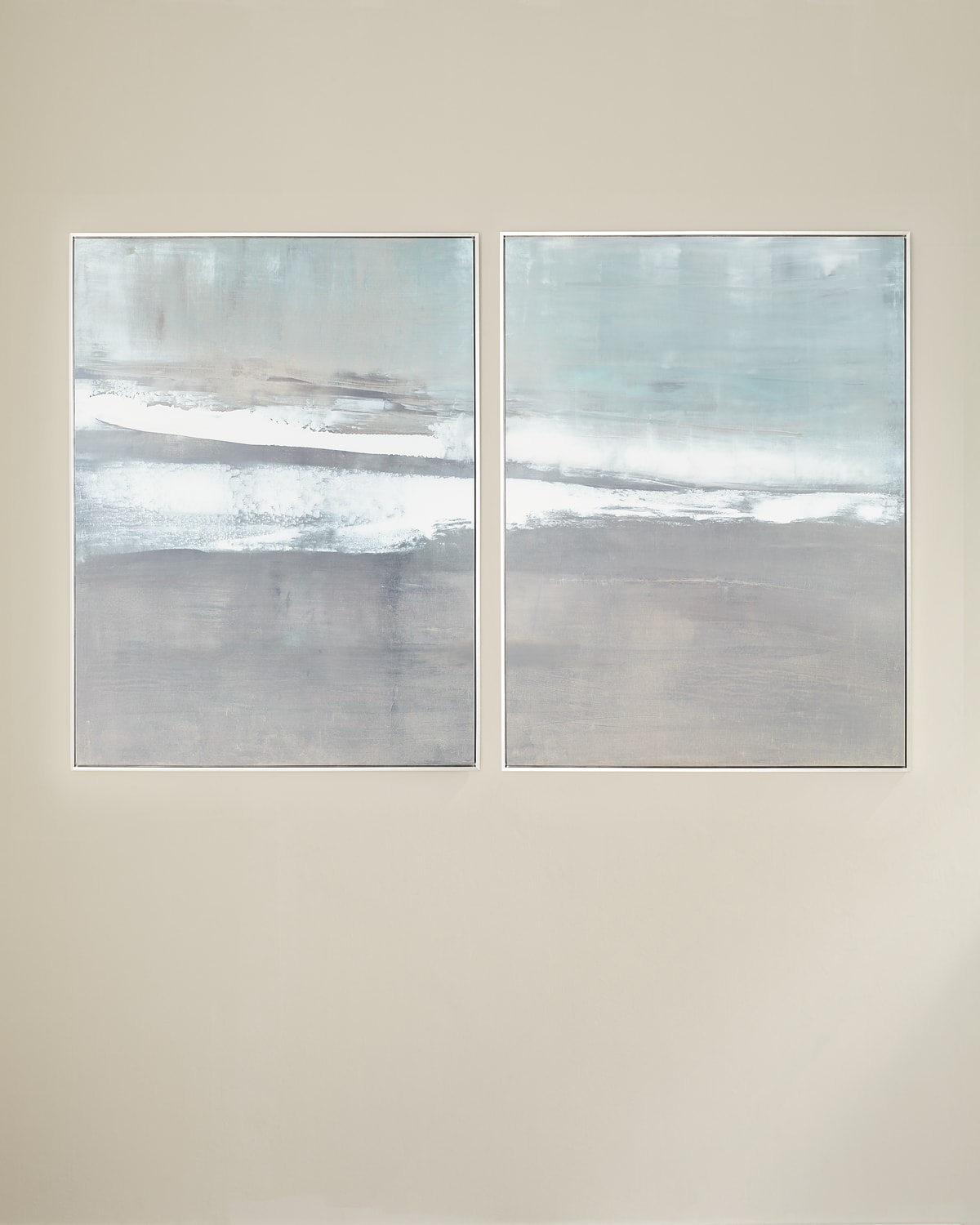 Oceans Apart Giclee Diptych In Classic Sterling Float Frame, Hand-Embellished