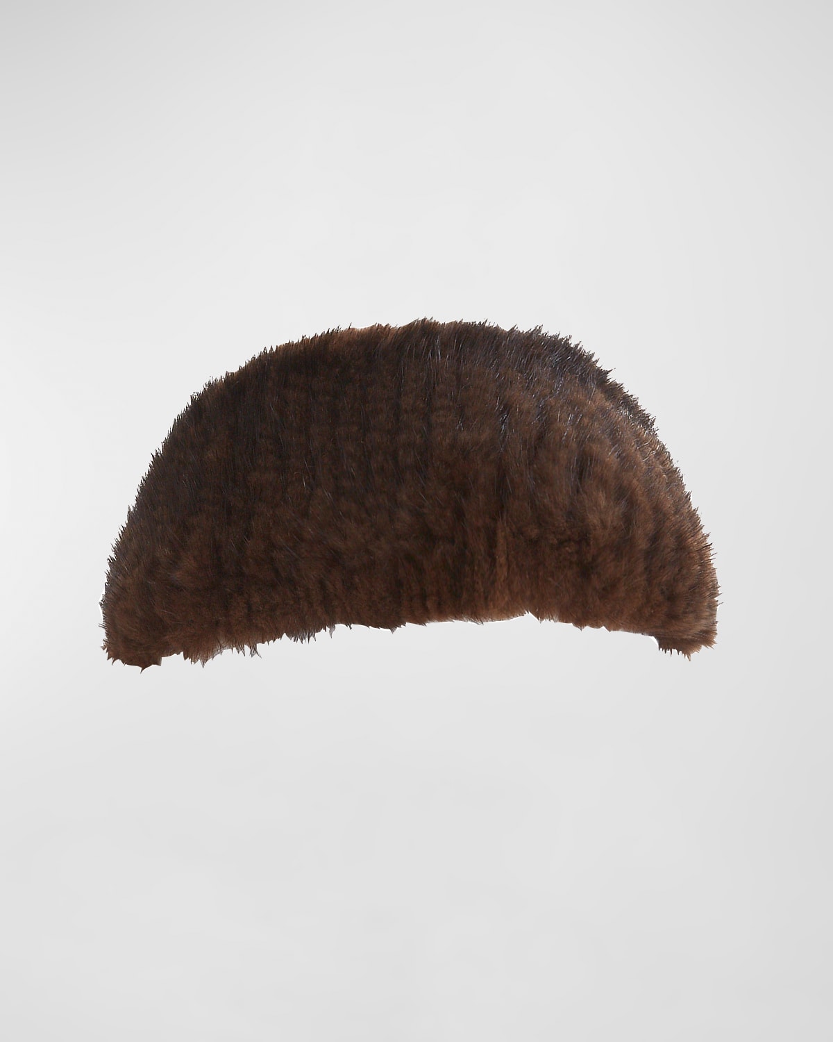 Gorski Mink Fur Knit Headband In Mahogany