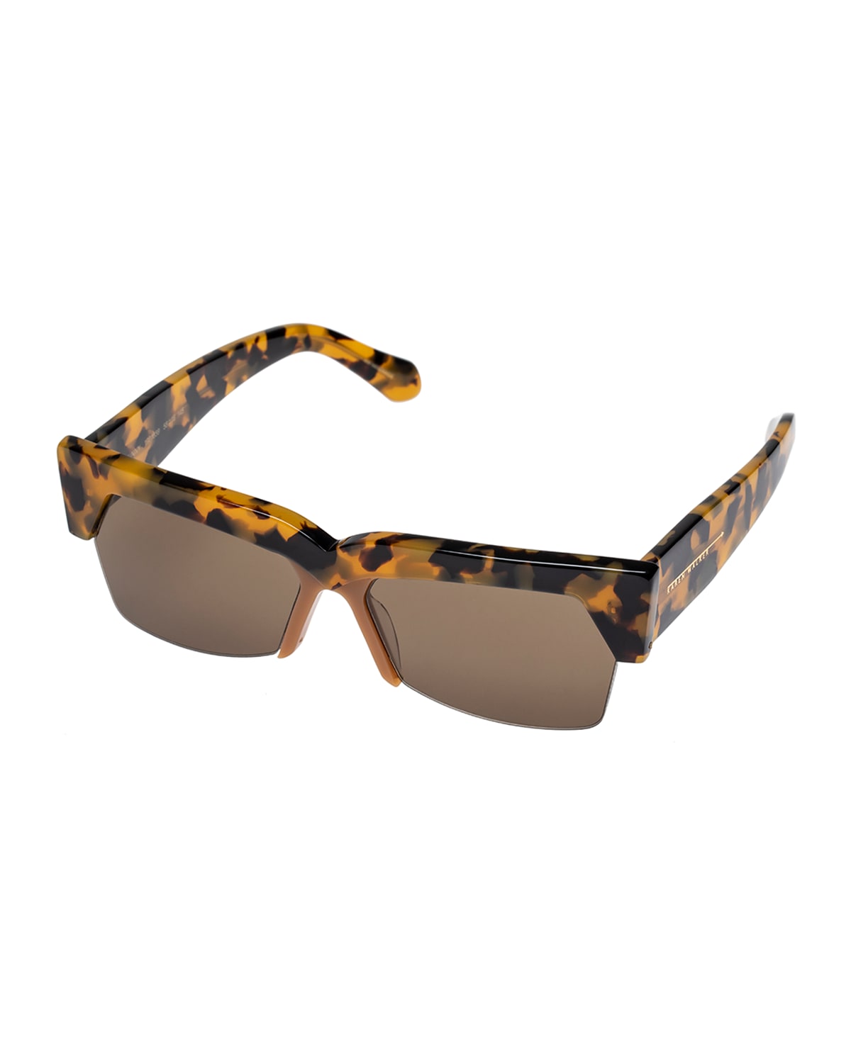 Karen Walker Ezra Semi-rimless Cat-eye Sunglasses In Tortoise Brown