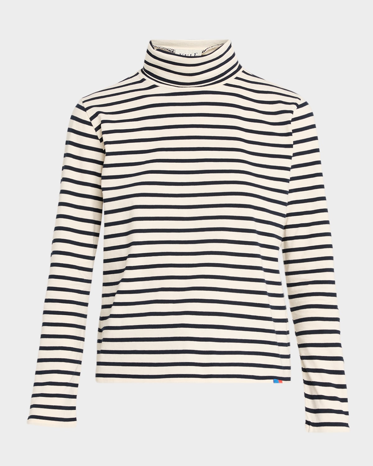 Kule The Turtleneck Striped Long-sleeve Cotton Sweater In Multi