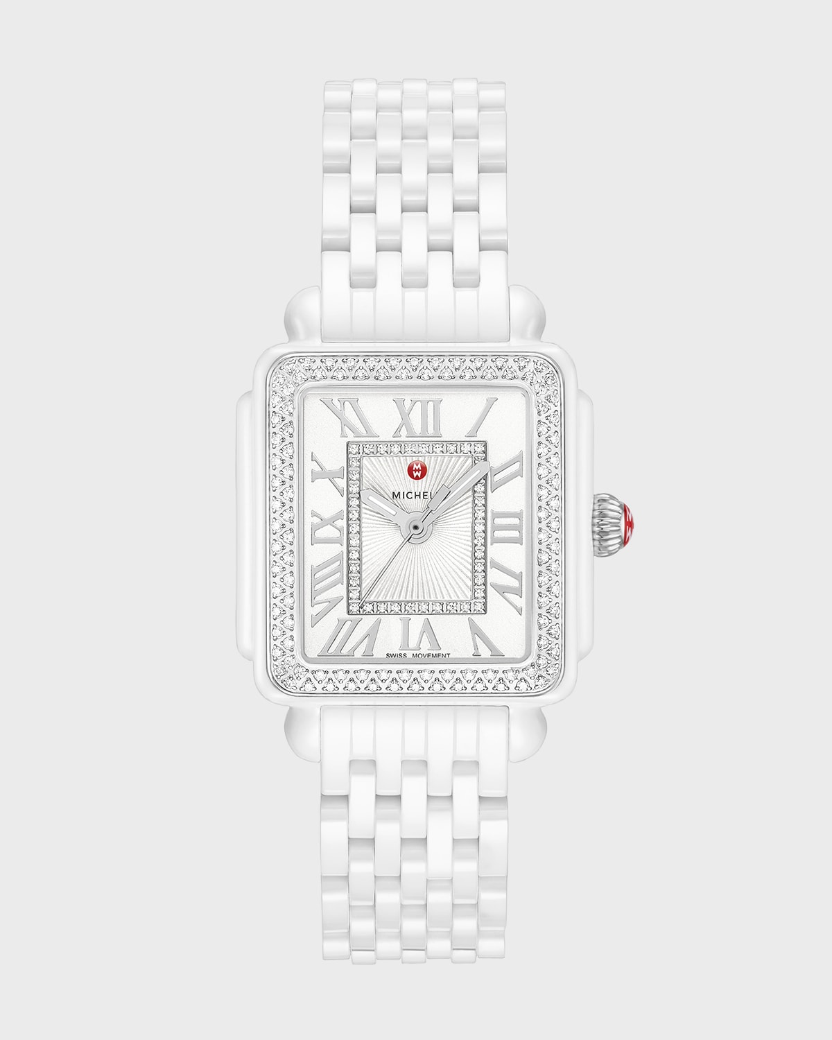 Michele 16 Deco Madison Ceramic Diamond Watch