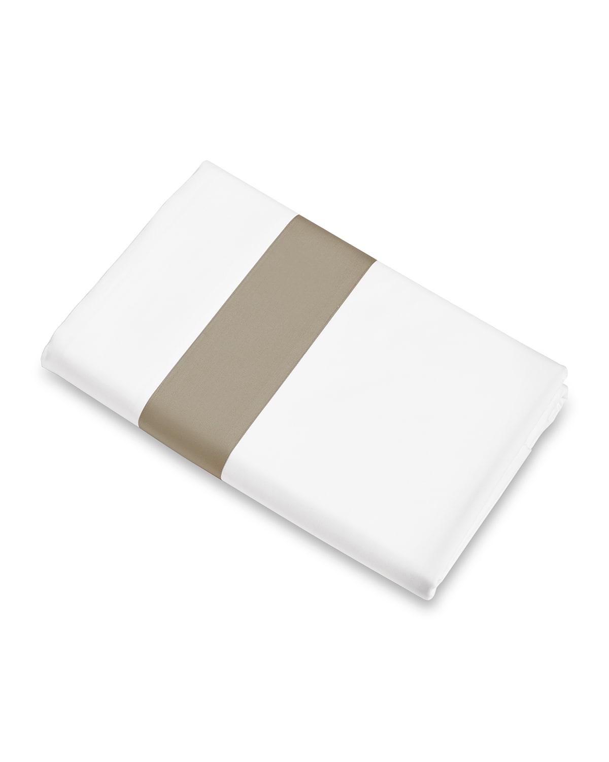 Signoria Firenze Aida Queen Flat Sheet In White/khaki