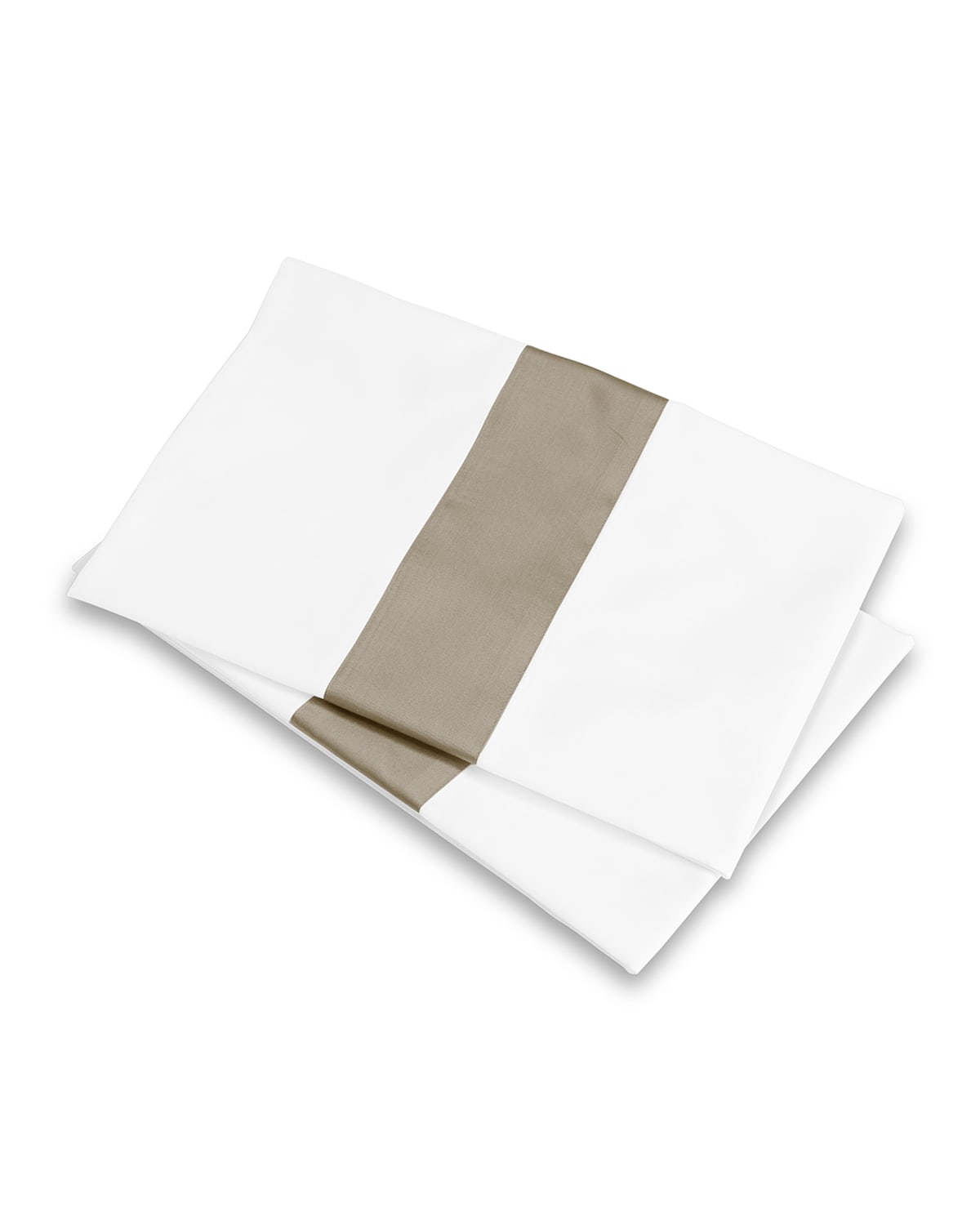 Signoria Firenze Aida Standard Pillowcases, Set Of 2 In White/khaki