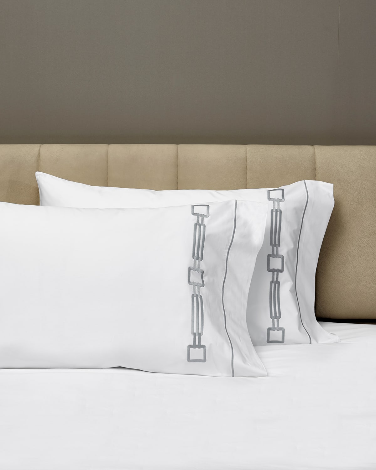 Signoria Firenze Retro Standard Pillowcases, Set Of 2 In Lead Grey