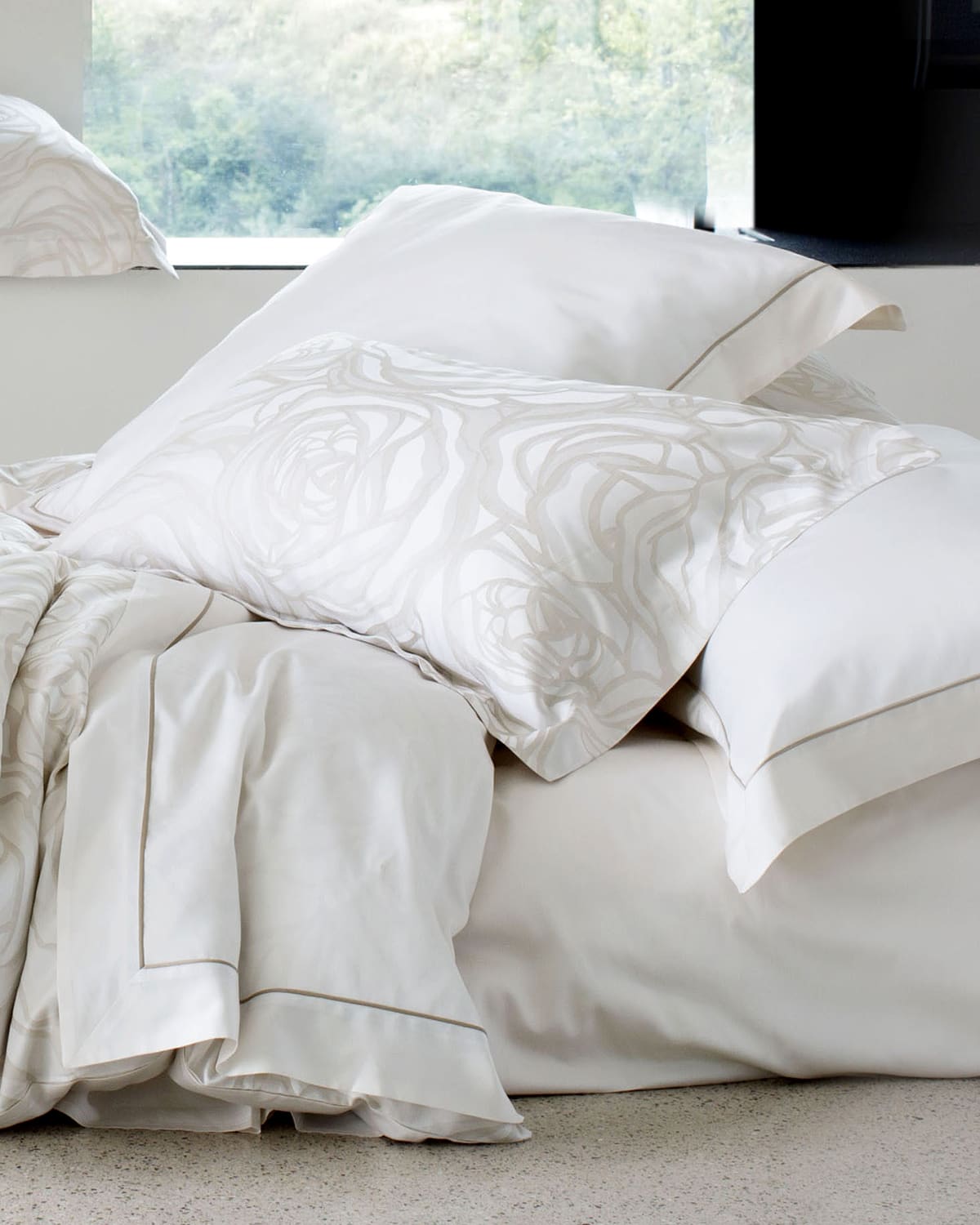 Signoria Firenze Roseto King Sham In Ivory