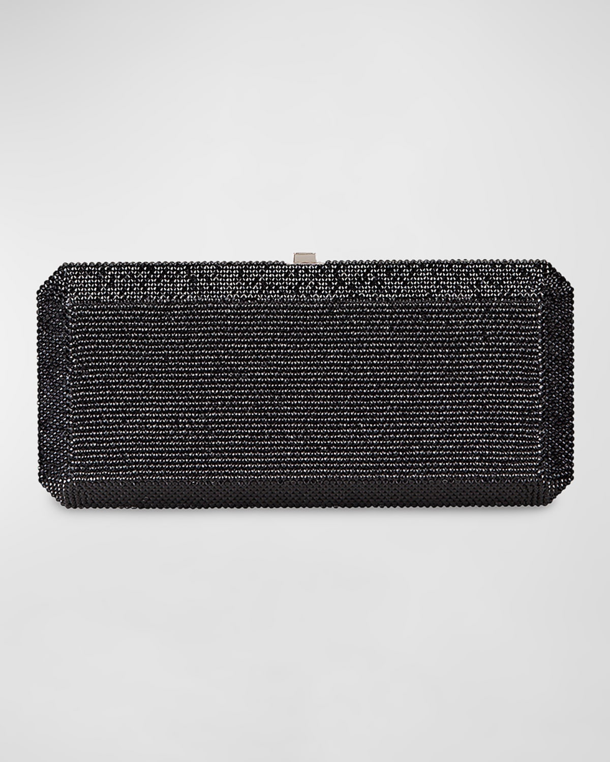 Judith Leiber Slim Rectangle Fullbead Clutch Bag In Jet