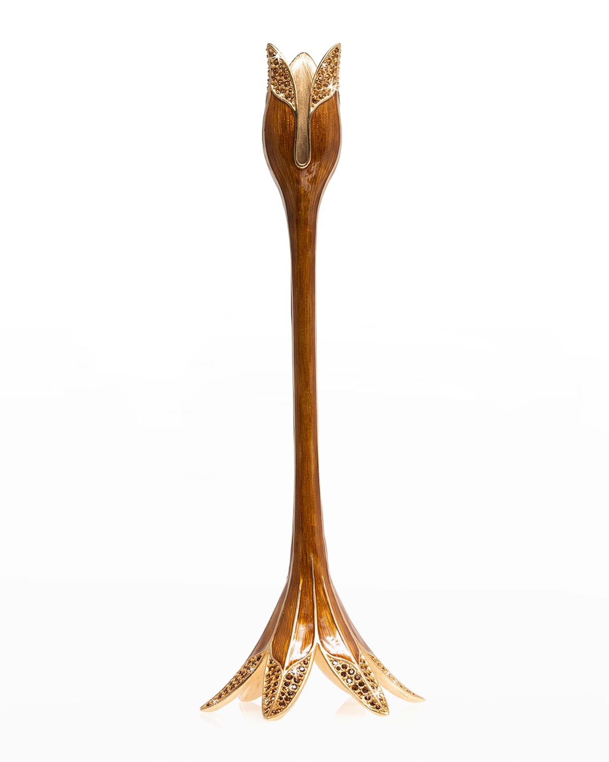 Jay Strongwater Tulip Tall Candlestick Holder In Gold