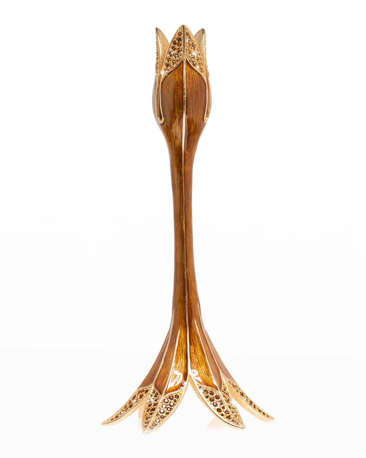 Jay Strongwater Tulip Medium Candlestick Holder In Gold