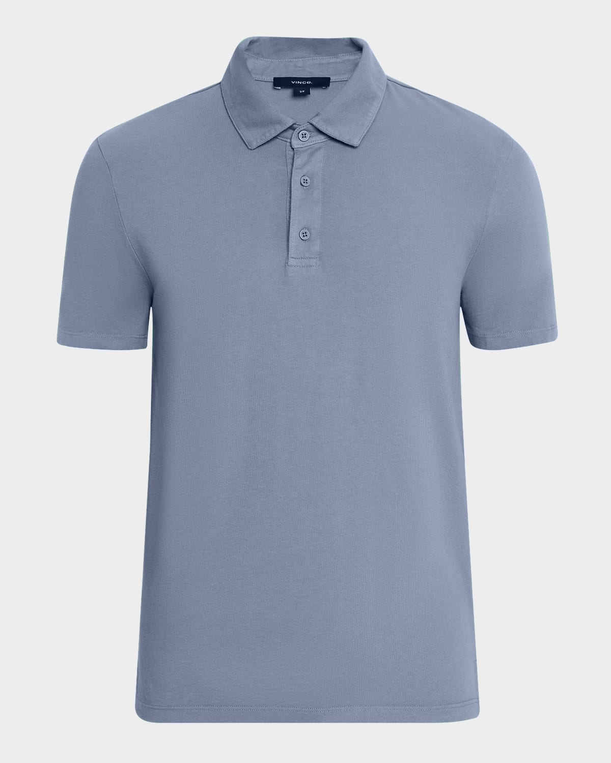 Vince Men's Garment-dyed Polo Shirt In Washed Night Sky