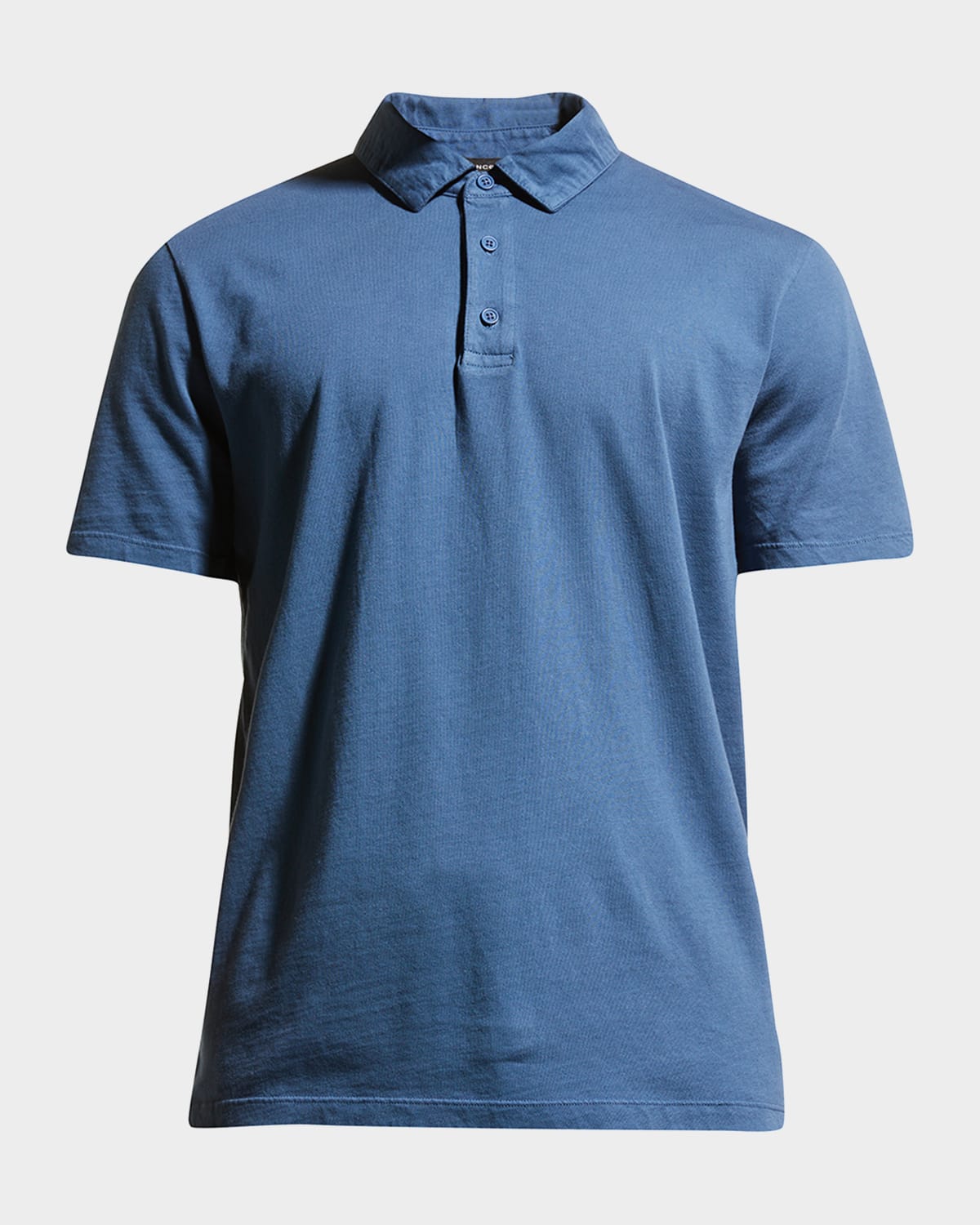Vince Regular Fit Garment Dyed Cotton Polo Shirt In Washed Brisk Blue