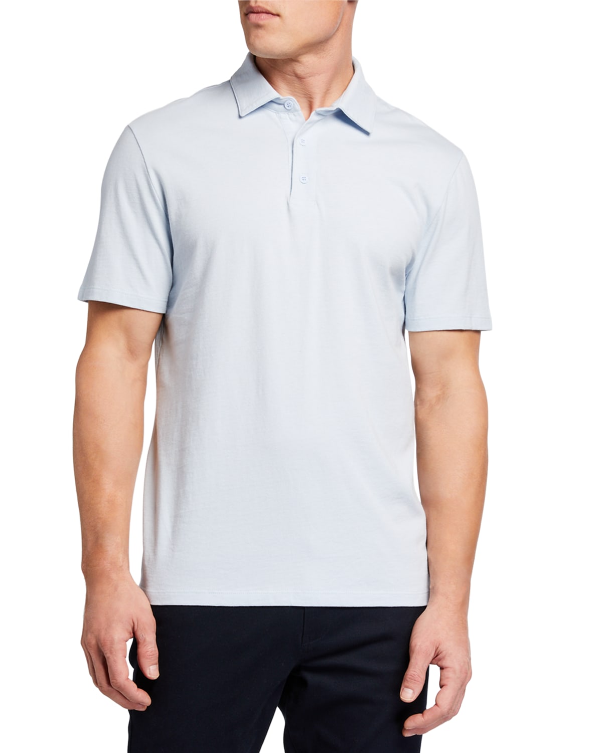 Vince Men's Garment-dyed Polo Shirt In Shirting Blue