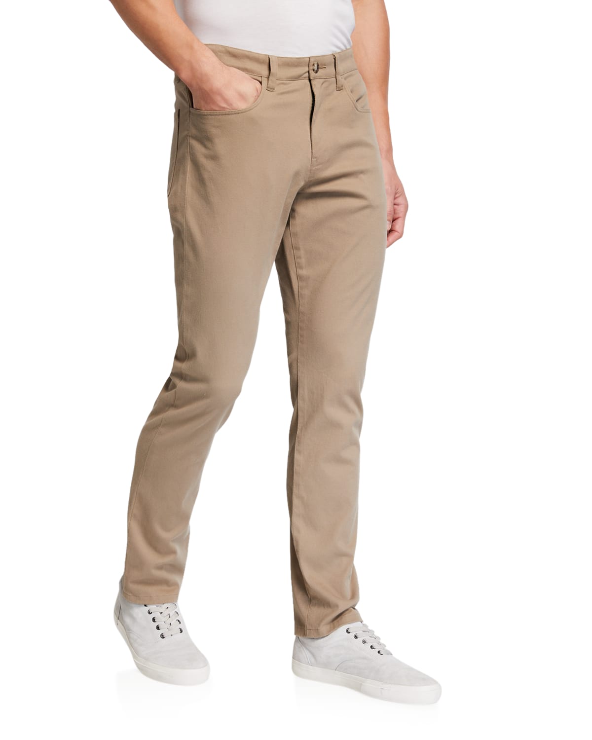Vince Men's Relaxed Stretch-cotton Painter Pants In Stone Khaki