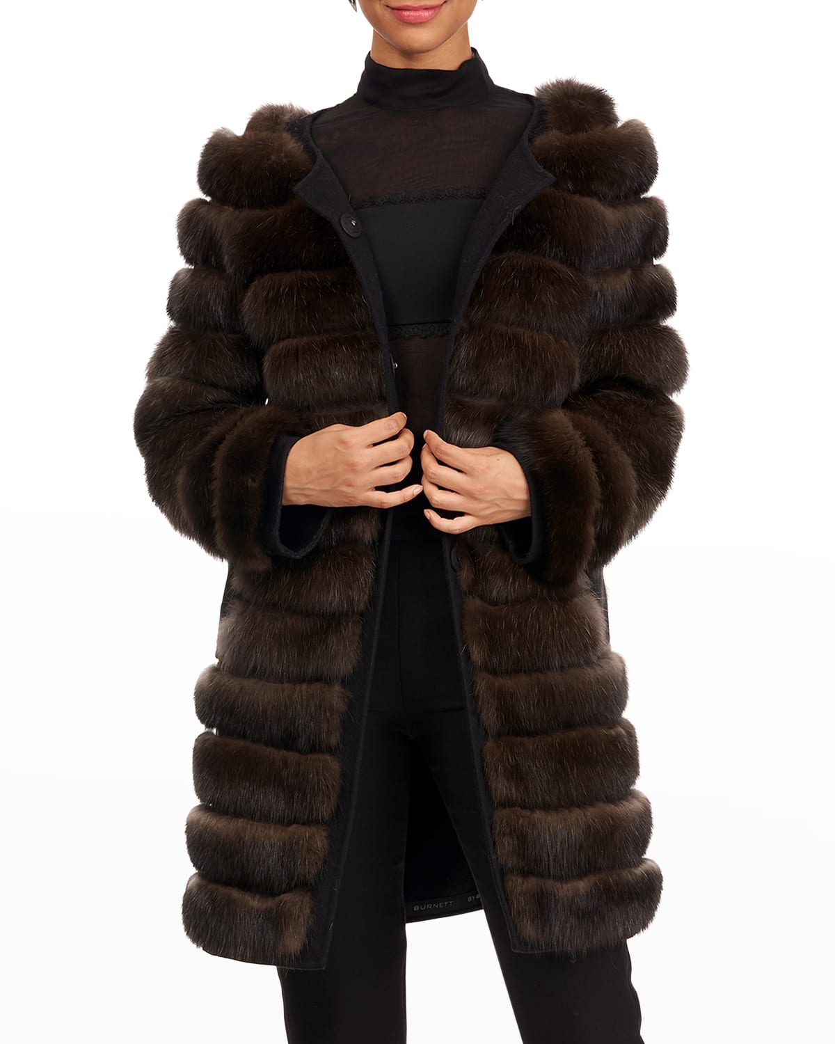 Burnett Sable Fur Stroller Coat