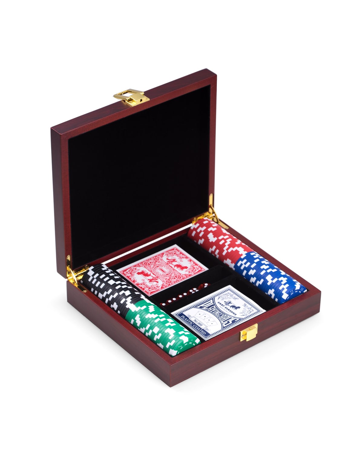 Shop Bey-berk Men's Personalized Wooden Poker Set In Rosewood