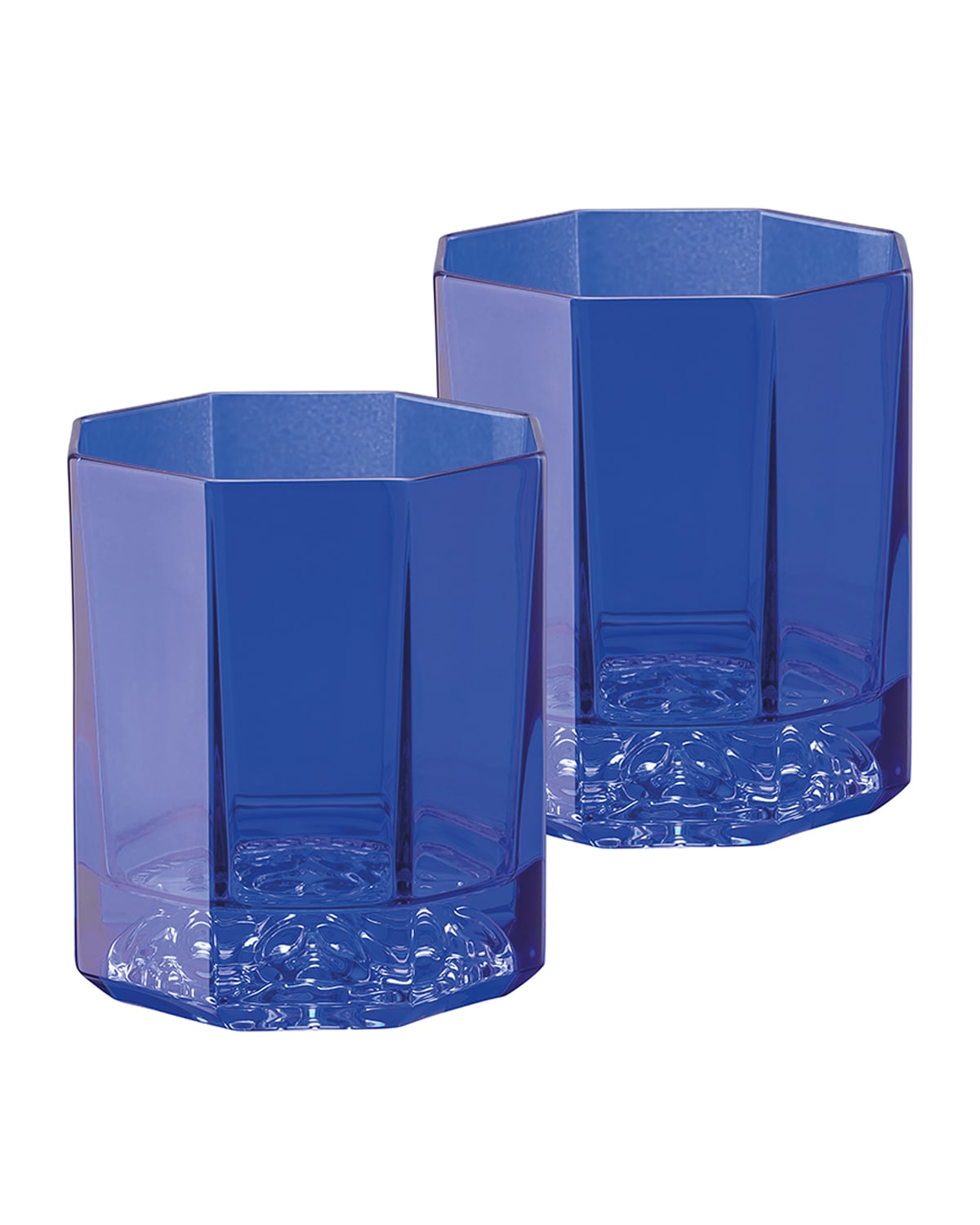 VERSACE MEDUSA LUMIERE BLUE WHISKEY DOUBLE OLD FASHIONED GLASSES, SET OF 2