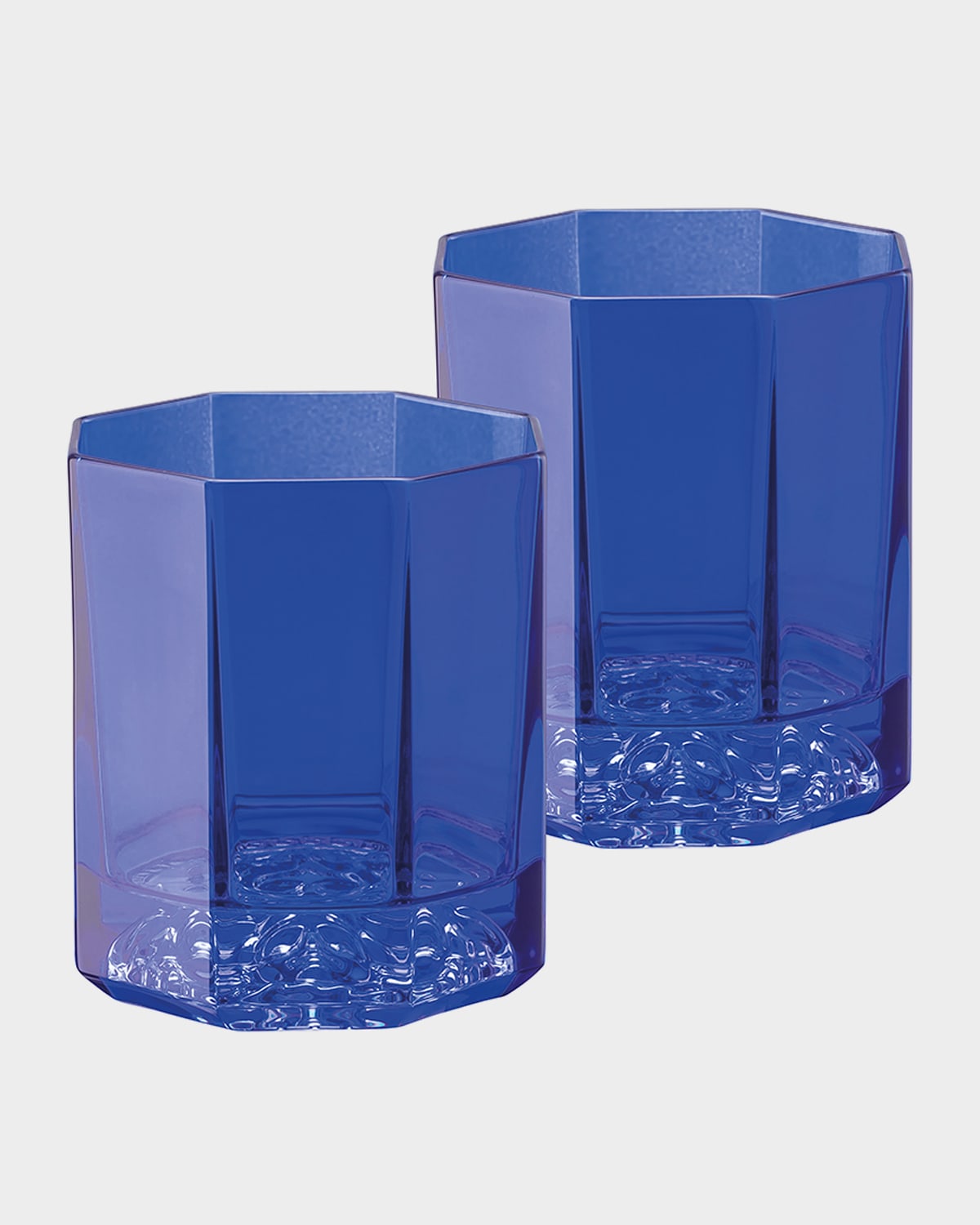 VERSACE MEDUSA LUMIERE BLUE WHISKEY DOUBLE OLD FASHIONED GLASSES, SET OF 2