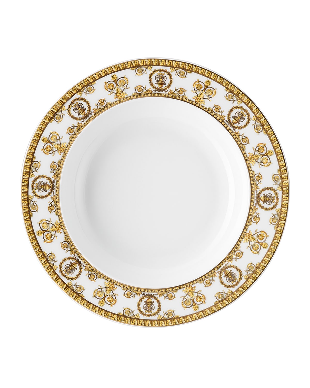 Shop Versace I Love Baroque Bianco Rim Soup Bowl In White
