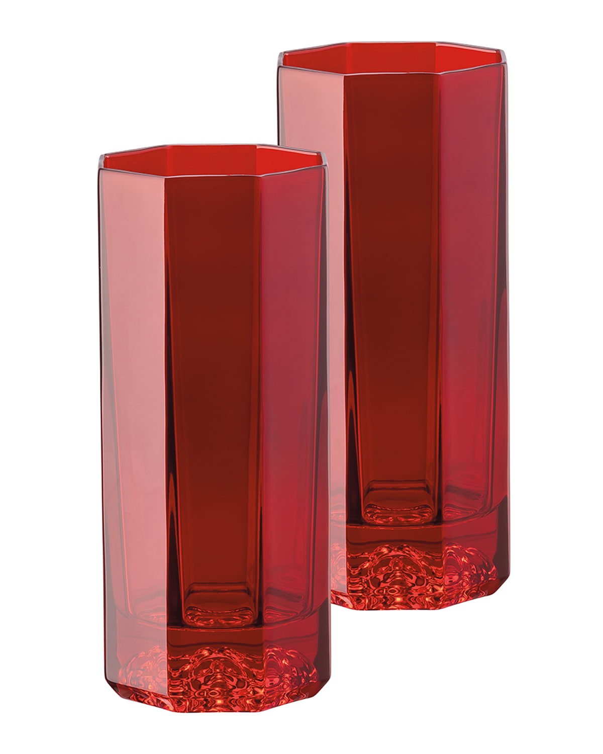 Shop Versace Medusa Lumiere Red Long Drinking Glasses, Set Of 2