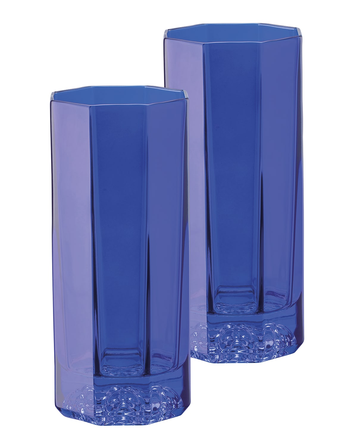 Shop Versace Medusa Lumiere Amber Long Drinking Glasses, Set Of 2 In Blue