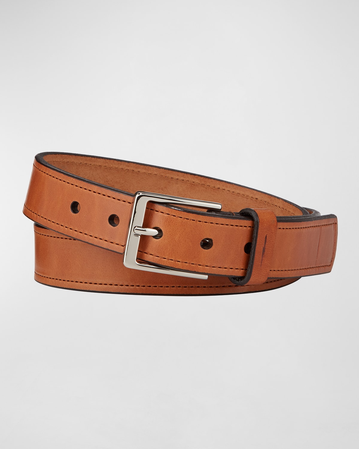 Shop Shinola Men's Harness Single-stitch Leather Belt In Brown