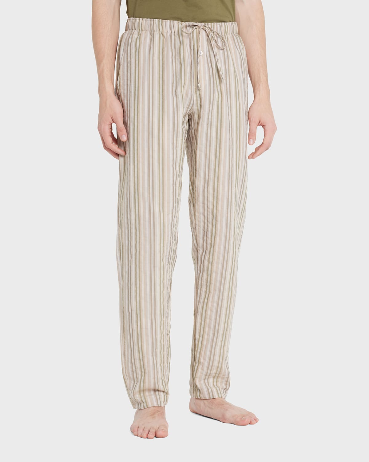 Hanro Men's Night Day Striped Lounge Pants In Desert Stripe