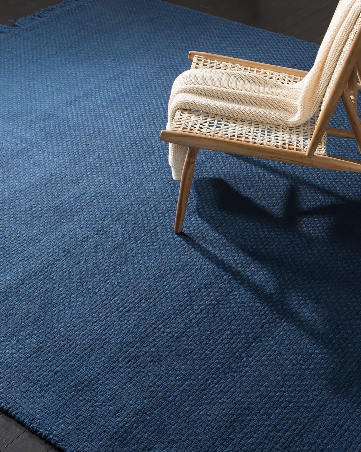 Ralph Lauren Amalie Navy Hand-woven Flat Weave Rug, 3' X 8' In Navy