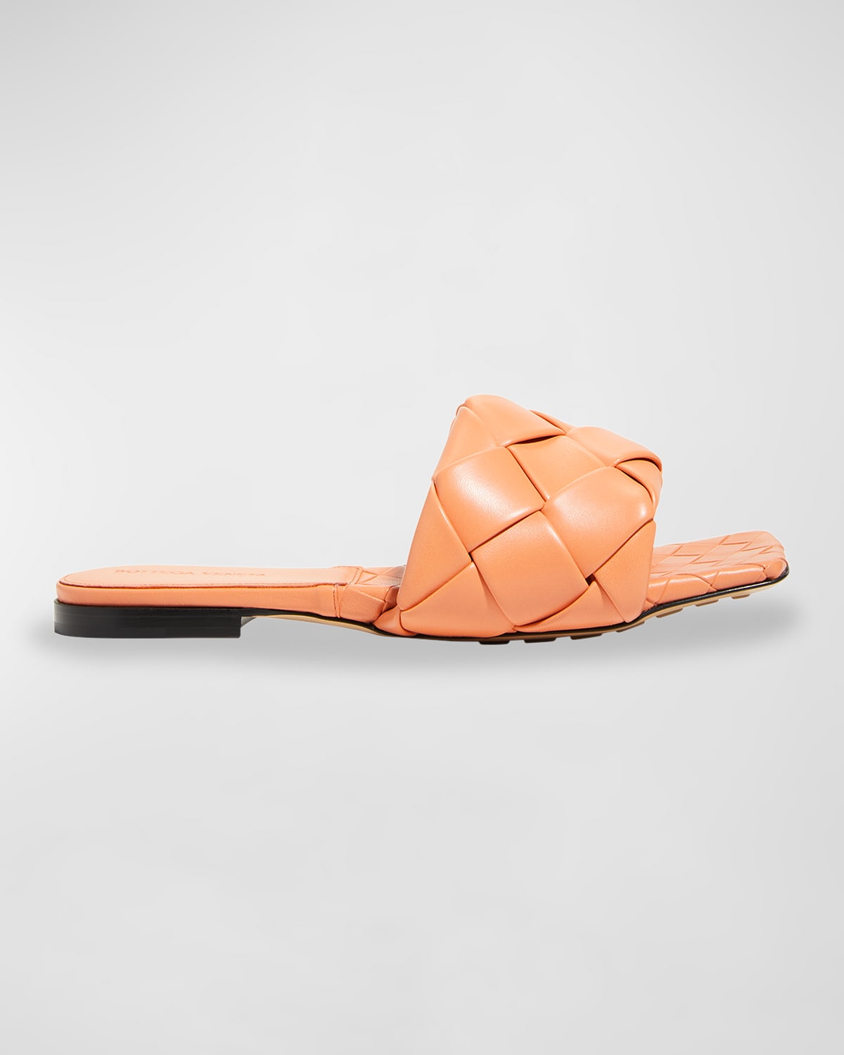 Bottega Veneta The Lido Flat Sandals In Papaya