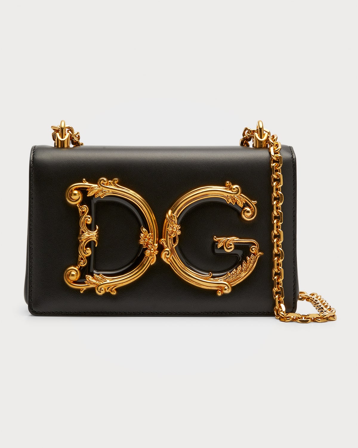 DOLCE & GABBANA BAROQUE SMALL LEATHER CROSSBODY BAG