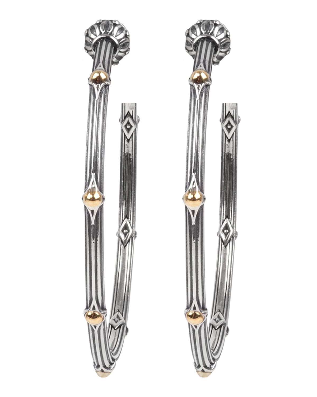 Delos Two-Tone Medium Hoop Earrings