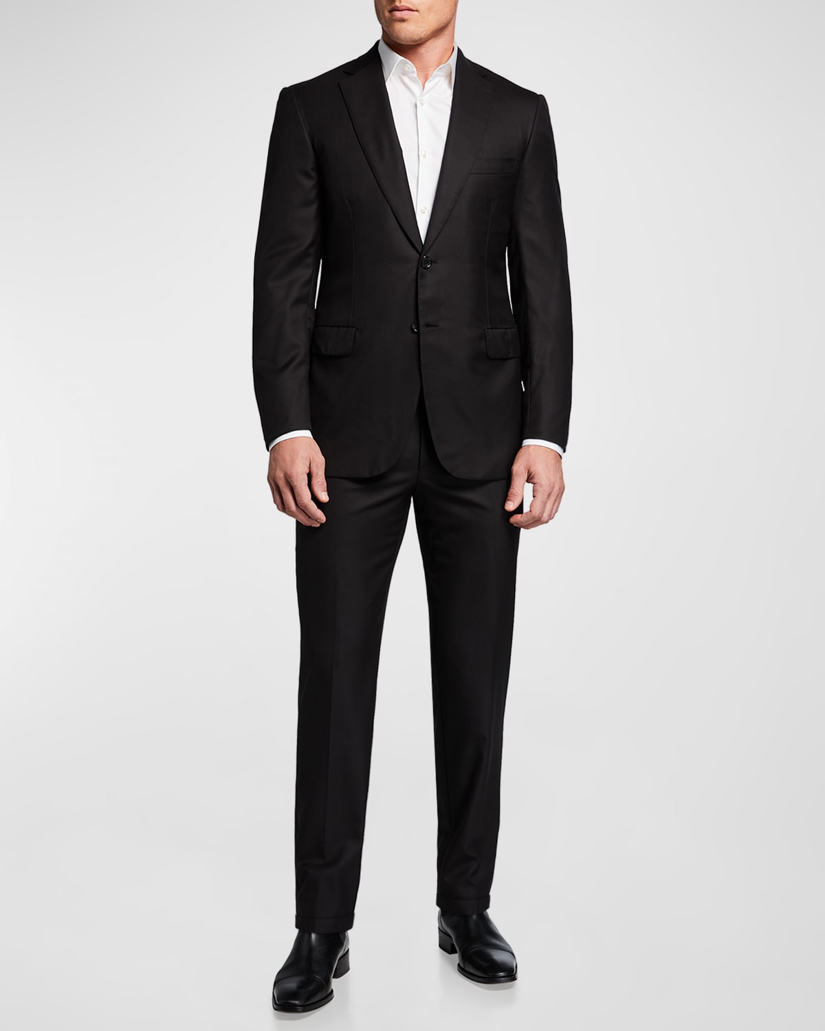 Brioni Men's Brunico Essential Virgin Wool Two-piece Suit In Black